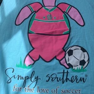 Simply Southern Blue Short Sleeve Size M Soccer